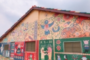 台中彩虹眷村，有著豐富的抽象畫