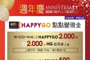 Happy Go遠企額外加碼 這次500點換250元現金券